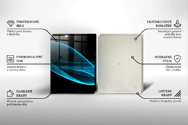 Főzőlap védő üveglap Kék absztrakció