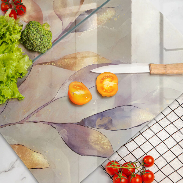 Főzőlap védő üveglap Festett boho levelek