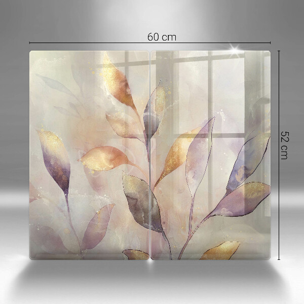 Főzőlap védő üveglap Festett boho levelek