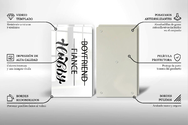 Főzőlap védő üveglap Felirat mondat minta