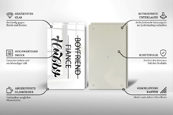 Főzőlap védő üveglap Felirat mondat minta