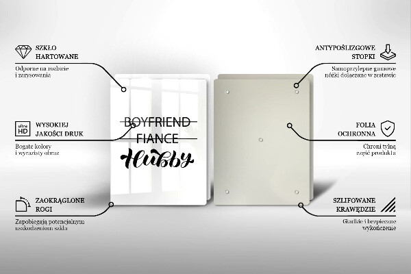 Főzőlap védő üveglap Felirat mondat minta