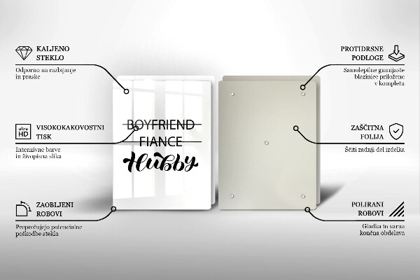 Főzőlap védő üveglap Felirat mondat minta