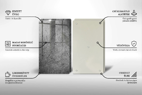 Főzőlap védő üveglap Beton kő textúra