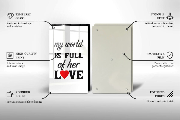 Főzőlap védő üveglap Felirat mondat