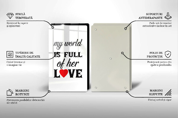 Főzőlap védő üveglap Felirat mondat