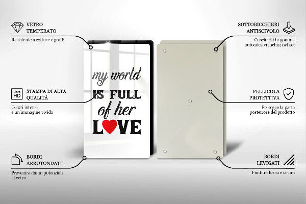 Főzőlap védő üveglap Felirat mondat