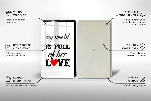 Főzőlap védő üveglap Felirat mondat