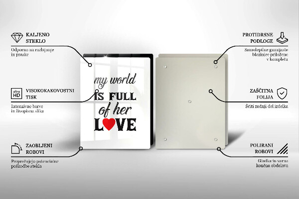 Főzőlap védő üveglap Felirat mondat