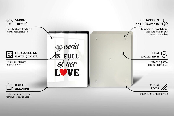 Főzőlap védő üveglap Felirat mondat