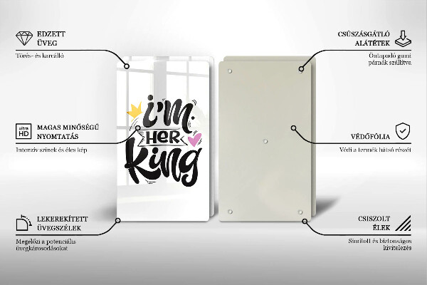 Főzőlap védő üveglap Felirat mondat