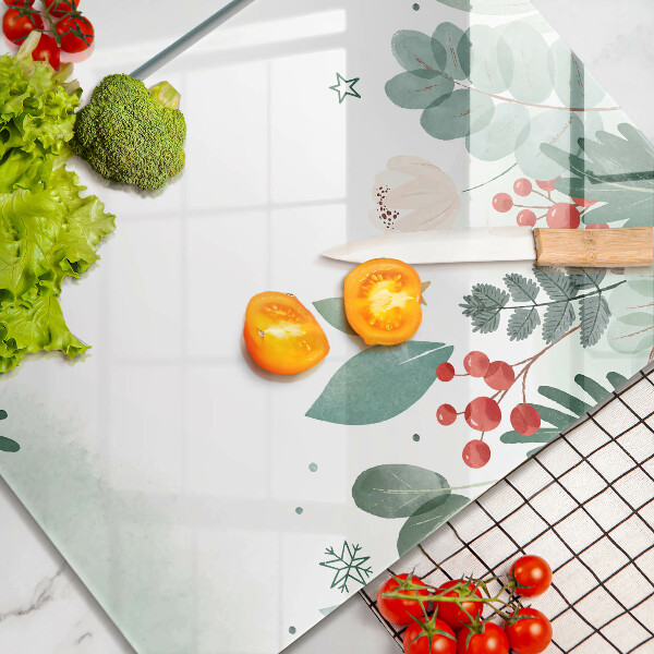 Főzőlap védő üveglap Akvarell levelek