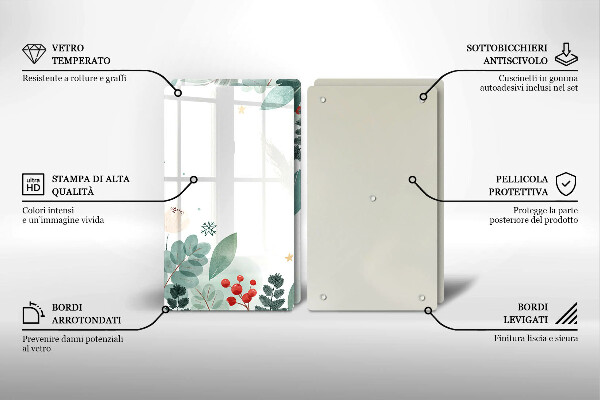 Főzőlap védő üveglap Akvarell levelek