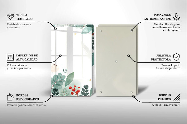 Főzőlap védő üveglap Akvarell levelek