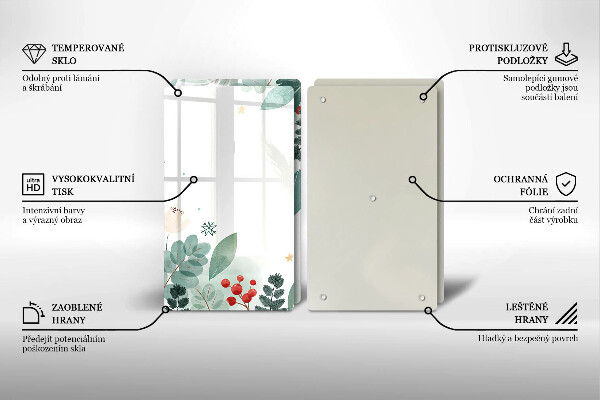 Főzőlap védő üveglap Akvarell levelek