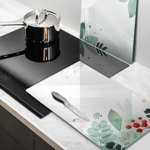Főzőlap védő üveglap Akvarell levelek