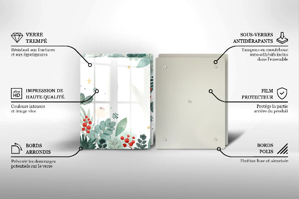 Főzőlap védő üveglap Akvarell levelek