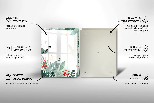 Főzőlap védő üveglap Akvarell levelek