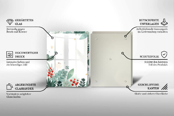 Főzőlap védő üveglap Akvarell levelek