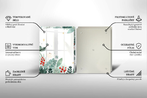 Főzőlap védő üveglap Akvarell levelek