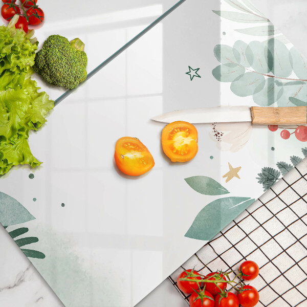 Főzőlap védő üveglap Akvarell levelek