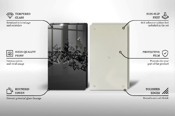 Főzőlap védő üveglap Absztrakt 3D-s formák