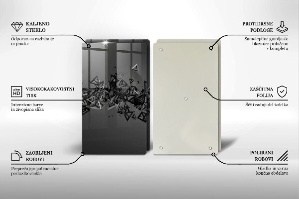 Főzőlap védő üveglap Absztrakt 3D-s formák