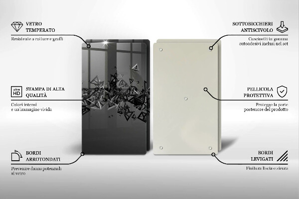 Főzőlap védő üveglap Absztrakt 3D-s formák