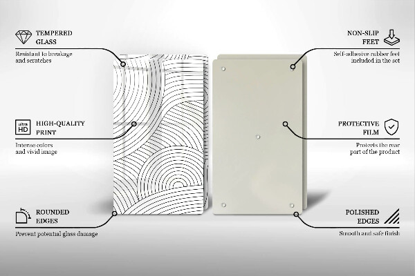 Főzőlap védő üveglap Fekete vonalak absztrakció