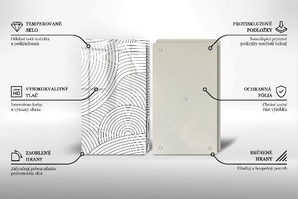 Főzőlap védő üveglap Fekete vonalak absztrakció