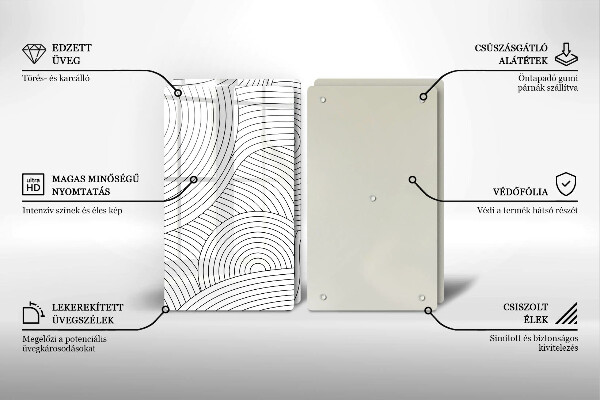 Főzőlap védő üveglap Fekete vonalak absztrakció