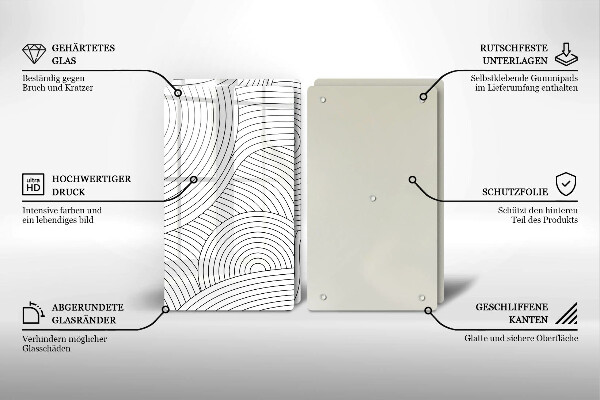 Főzőlap védő üveglap Fekete vonalak absztrakció