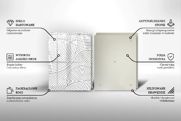 Főzőlap védő üveglap Fekete vonalak absztrakció