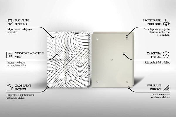 Főzőlap védő üveglap Fekete vonalak absztrakció