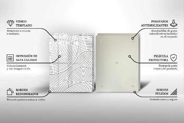 Főzőlap védő üveglap Fekete vonalak absztrakció