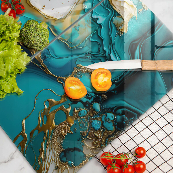 Főzőlap védő üveglap Türkiz absztrakció