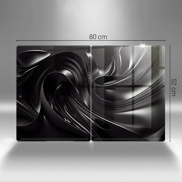 Főzőlap védő üveglap Absztrakt fekete massza