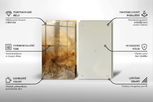 Főzőlap védő üveglap Gazdag textúra