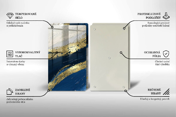 Főzőlap védő üveglap Textúra arannyal