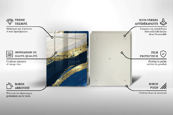 Főzőlap védő üveglap Textúra arannyal