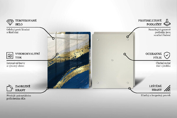 Főzőlap védő üveglap Textúra arannyal