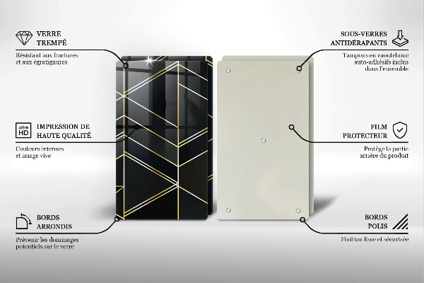 Főzőlap védő üveglap Absztrakt háromszögek