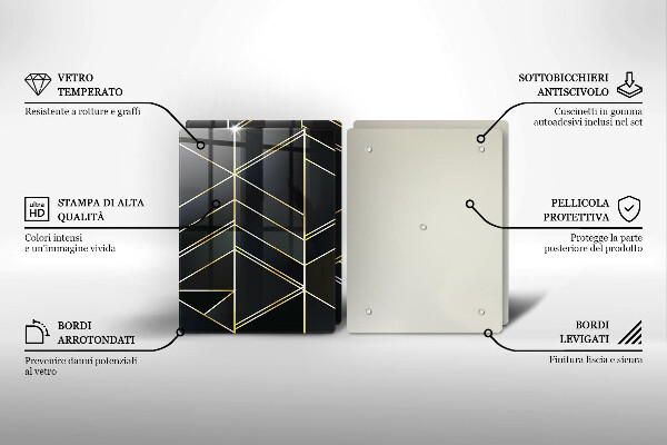 Főzőlap védő üveglap Absztrakt háromszögek