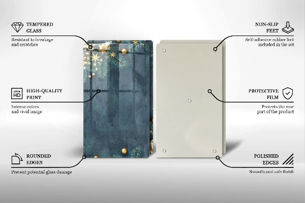 Főzőlap védő üveglap karácsonyi díszek