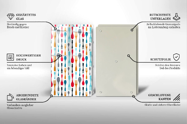 Főzőlap védő üveglap Kanál illusztráció