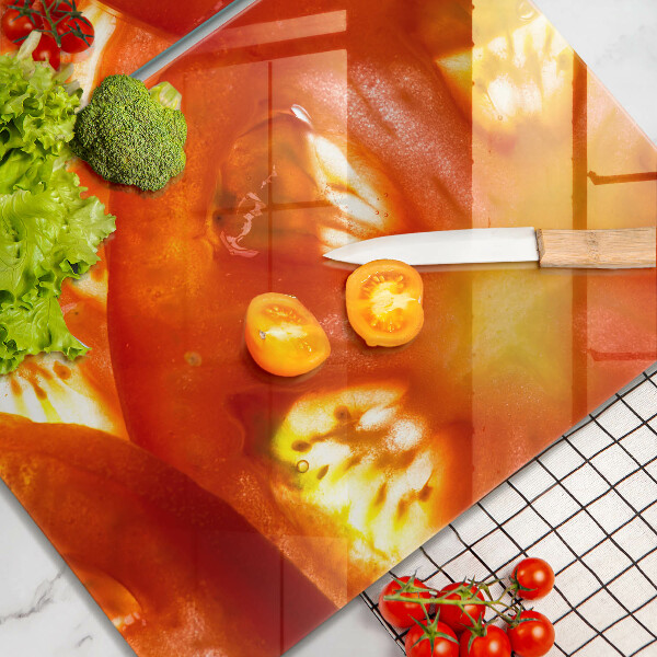 Főzőlap védő üveglap Egy szelet piros paradicsom