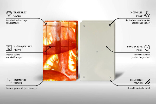 Főzőlap védő üveglap Egy szelet piros paradicsom