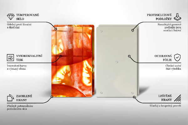 Főzőlap védő üveglap Egy szelet piros paradicsom