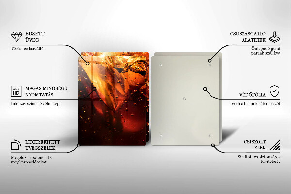 Főzőlap védő üveglap Cola ital jéggel