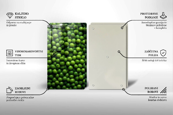 Főzőlap védő üveglap zöldbab